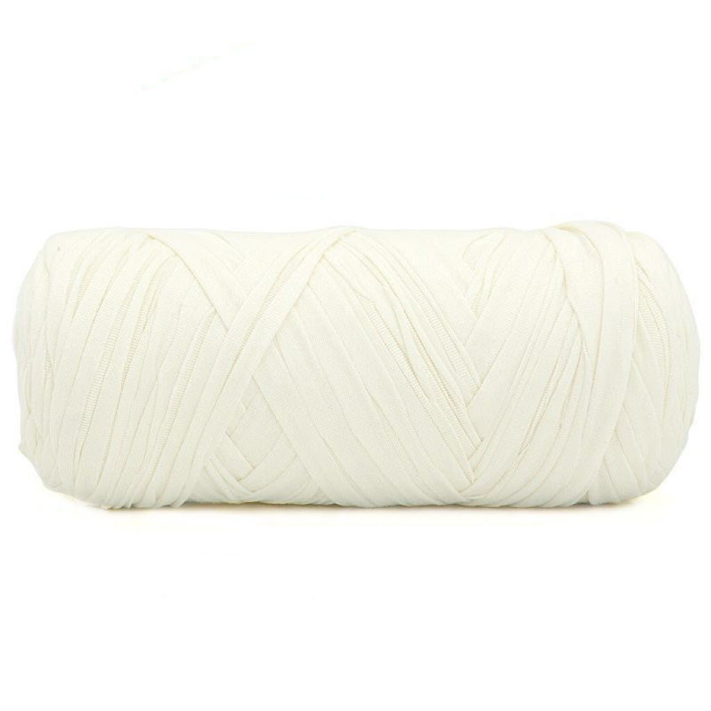 White skein of yarn on a white background