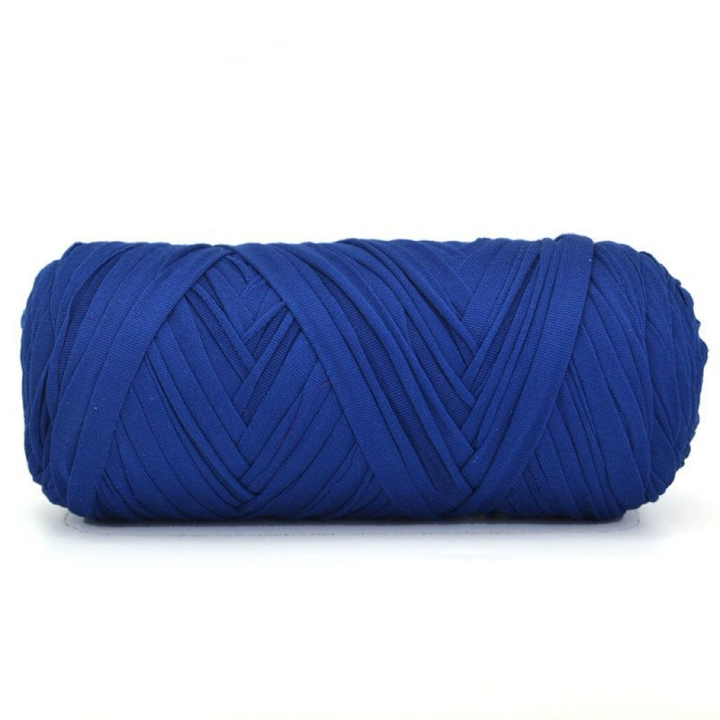 Blue yarn ball on a white background